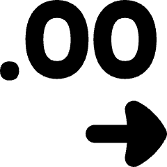 Number Decimal Increase Icon from Flex Solid Set
