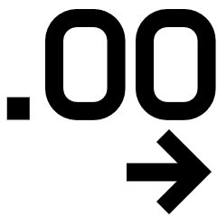 Number Decimal Increase Icon from Sharp Line Set