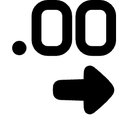 Number Decimal Increase Icon from Plump Solid Set