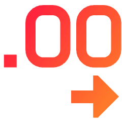 Number Decimal Increase Icon from Sharp Gradient Set