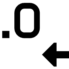 Number Decimal Reduce Icon from Sharp Solid Set