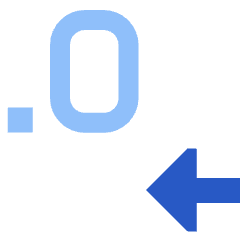 Number Decimal Reduce Icon from Sharp Flat Set
