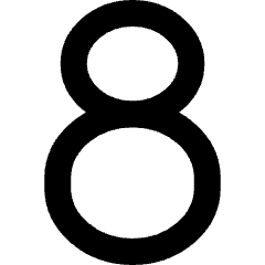 Number Eight Icon from Micro Line Set