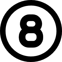 Number Eight Circle Icon from Core Remix Set