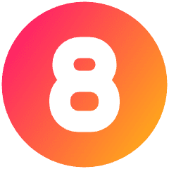 Number Eight Circle Icon from Plump Gradient Set