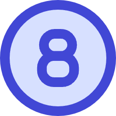 Number Eight Circle Icon from Sharp Duo Set