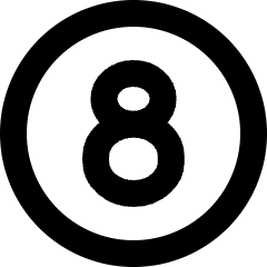 Number Eight Circle Icon from Micro Line Set