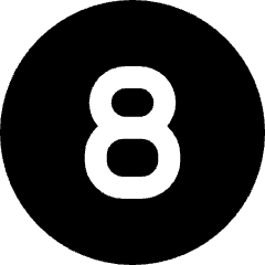 Number Eight Circle Icon from Sharp Solid Set