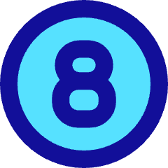 Number Eight Circle Icon from Sharp Pop Set