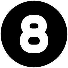 Number Eight Circle Icon from Plump Solid Set