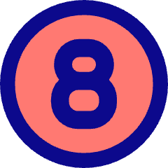 Number Eight Circle Icon from Core Pop Set