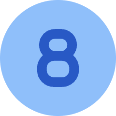 Number Eight Circle Icon from Sharp Flat Set