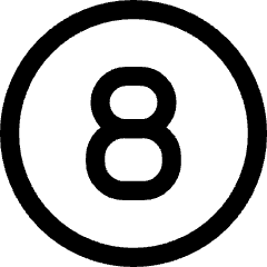 Number Eight Circle Icon from Core Line Set