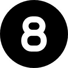 Number Eight Circle Icon from Core Solid Set