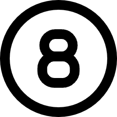 Number Eight Circle Icon from Sharp Line Set