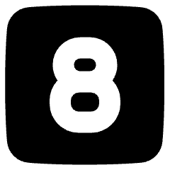 Number Eight Square Icon from Plump Solid Set