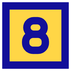 Number Eight Square Icon from Sharp Pop Set