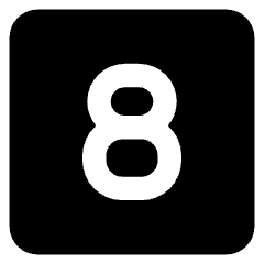 Number Eight Square Icon from Core Solid Set