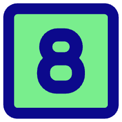 Number Eight Square Icon from Core Pop Set