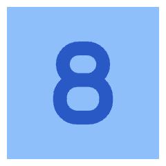 Number Eight Square Icon from Sharp Flat Set