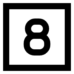 Number Eight Square Icon from Sharp Line Set