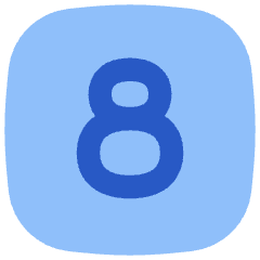 Number Eight Square Icon from Flex Flat Set