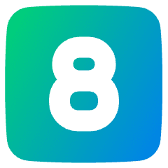 Number Eight Square Icon from Plump Gradient Set