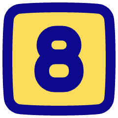 Number Eight Square Icon from Plump Pop Set
