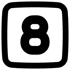 Number Eight Square Icon from Plump Remix Set