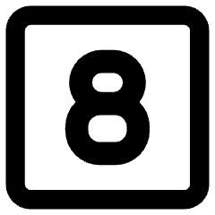 Number Eight Square Icon from Core Remix Set