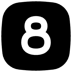 Number Eight Square Icon from Flex Solid Set