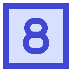 Number Eight Square Icon from Sharp Duo Set