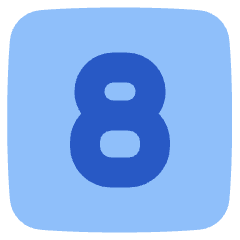 Number Eight Square Icon from Plump Flat Set