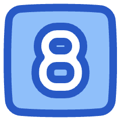 Number Eight Square Icon from Plump Duo Set