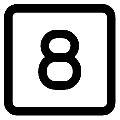 Number Eight Square Icon from Core Line Set