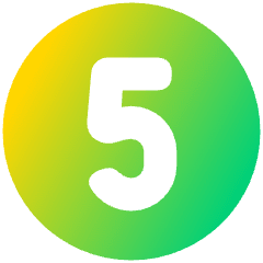 Number Five Circle Icon from Plump Gradient Set
