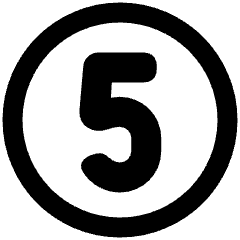 Number Five Circle Icon from Plump Remix Set