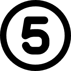 Number Five Circle Icon from Core Remix Set