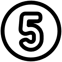 Number Five Circle Icon from Plump Line Set