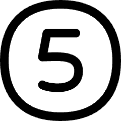 Number Five Circle Icon from Flex Line Set