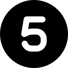 Number Five Circle Icon from Core Solid Set