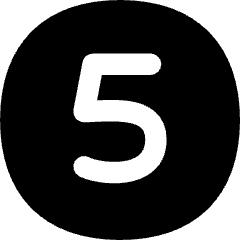 Number Five Circle Icon from Flex Solid Set