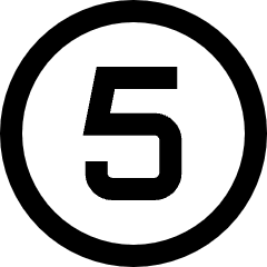 Number Five Circle Icon from Sharp Line Set