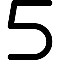 Number Five Icon from Micro Line Set