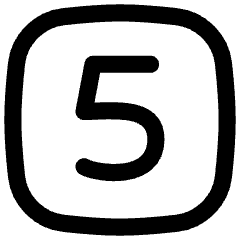 Number Five Square Icon from Flex Line Set