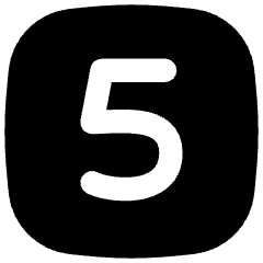 Number Five Square Icon from Flex Solid Set