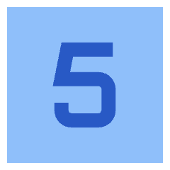 Number Five Square Icon from Sharp Flat Set