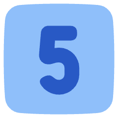 Number Five Square Icon from Plump Flat Set