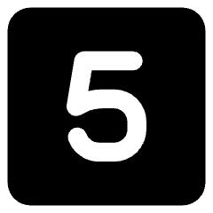 Number Five Square Icon from Core Solid Set