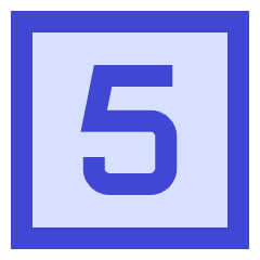 Number Five Square Icon from Sharp Duo Set